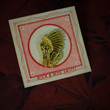 Gold Native American Chief Enamel Pin