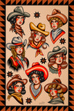 Western Girls A3 Art Print