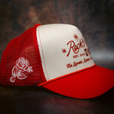 Rock & Rose Motel Red & Cream Trucker Cap