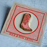 Pink Glitter Cowboy Boot Enamel Pin
